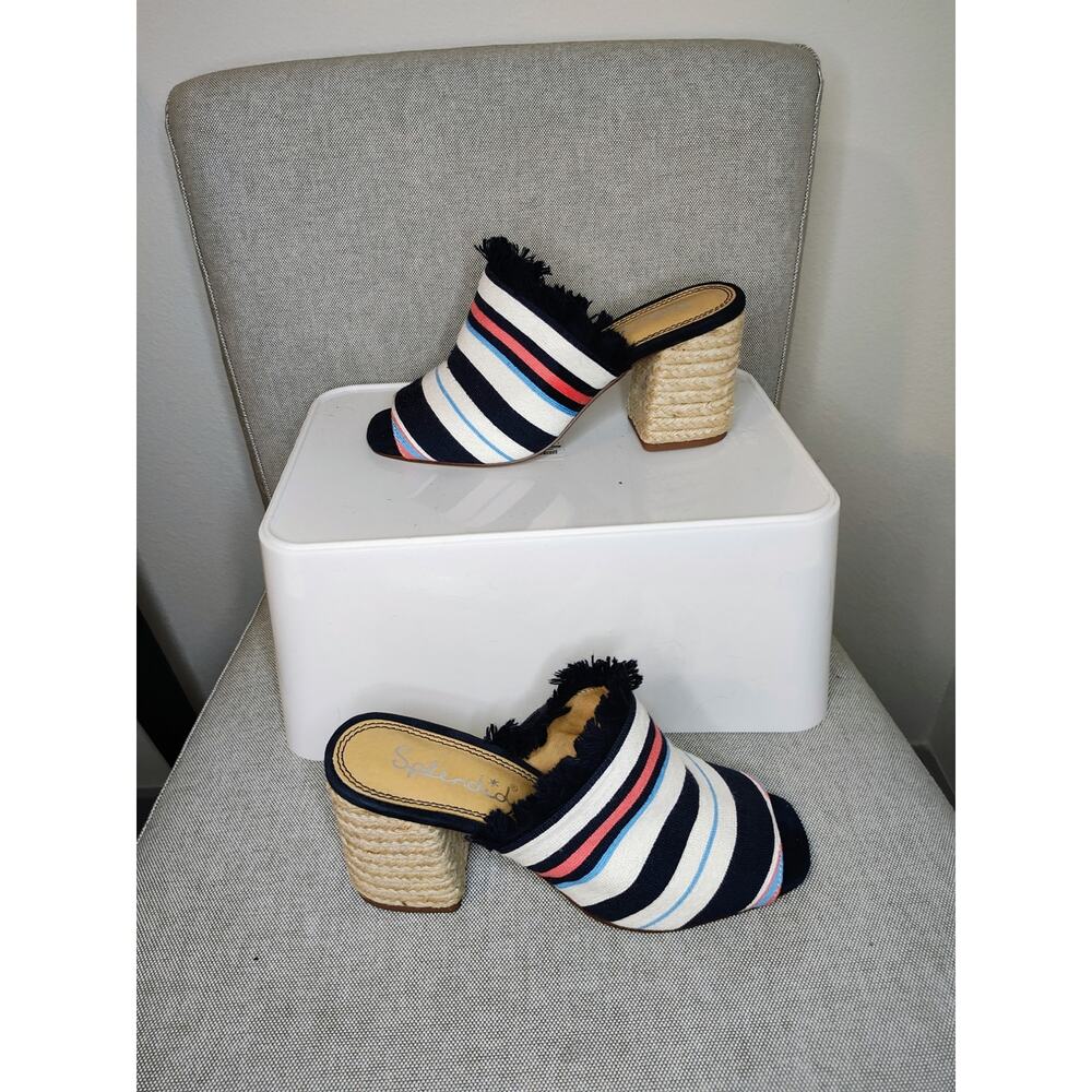 Splendid Baron Fringed Block Heel Slide Mule Size 7.5